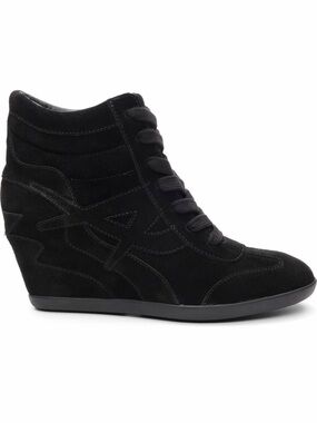 Ash Boradia Black Suede Hidden Wedge Lace-Up Sneaker Boot